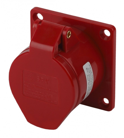 Розетка стационарная внутренняя 414 3Р+РЕ 16А 380В IP44 Эра 168099