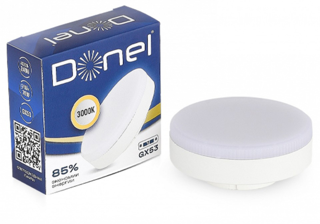 Лампа светодиодная Donel DN03 GX53 9Вт 3000K DN03007W9GX53Dim 