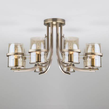 60085/8 античная бронза античная бронза Потолочная люстра со стеклянными плафонами Eurosvet Coppa 