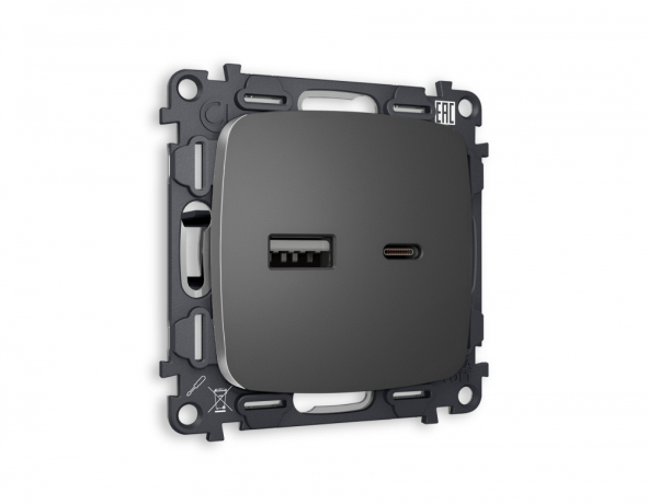 Розетка 2хUSB type A и C без рамки Ambrella Volt OMEGA MO661010 