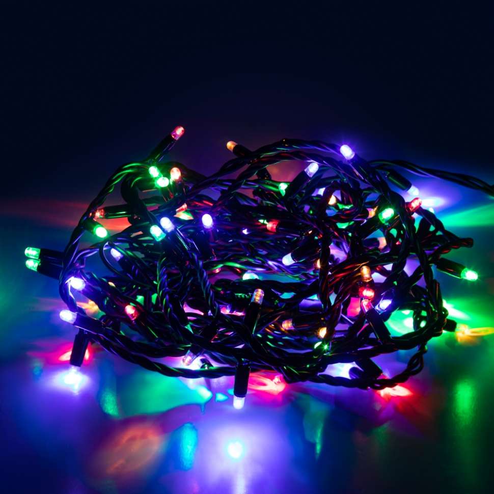 Светодиодная новогодняя гирлянда ЭРА ERAPS-PM10 нить уличная 10 м мультиколор 100 LED Б0056016 2432₽