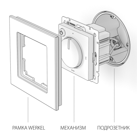 Терморегулятор электромеханический для теплого пола Werkel слоновая кость W1151103