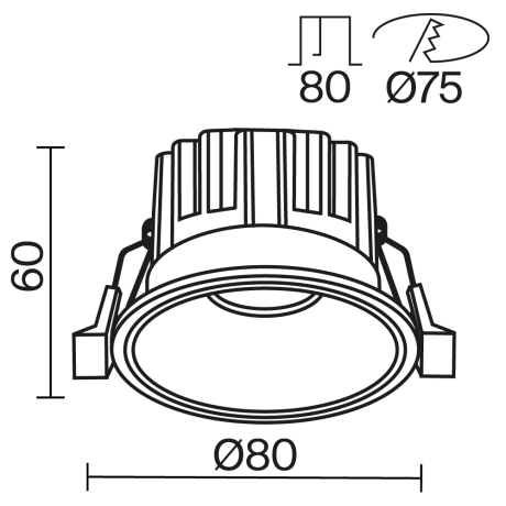 Встраиваемый светильник Maytoni Technical Round DL058-12W-DTW-B 