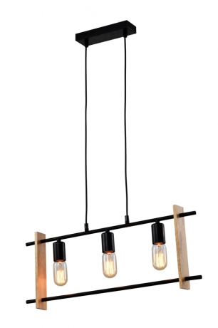 Светильник подвесной (подвес) Rivoli Elizabeth 5107-203 3 * Е27 40 Вт лофт - кантри потолочный квадратный (521115)