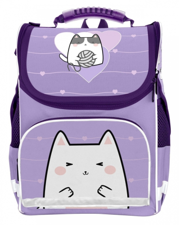 Нарушена упаковка! <609211> Рюкзак Schoolformat BASIC MEOW POWER 13 л сирен. 38х28х16 жестк. каркас 1 отд. молния д/девочек РЮКЖК-МПР (236793)