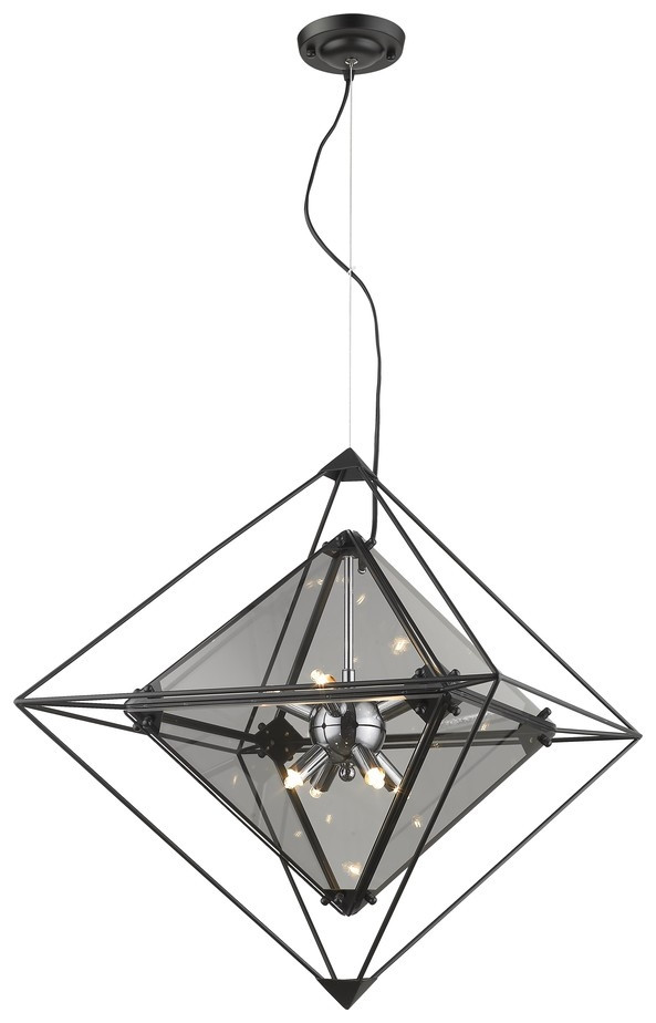 Люстра подвесная со светодиодными лампочками G9, комплект от Lustrof. №151420-623067, цвет чёрный матовый - фото 1