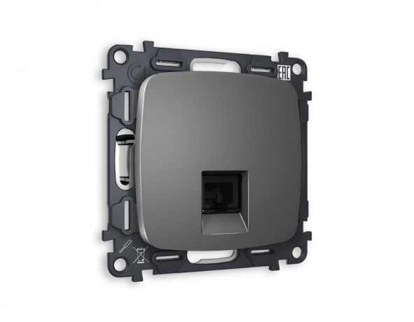 Розетка Ethernet RJ-45 и со шторками, без рамки Ambrella Volt OMEGA MO662010 