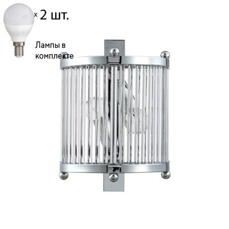 Бра с лампочками CRYSTAL LUX TADEO AP2 CHROME/TRANSPARENTE+Lamps 