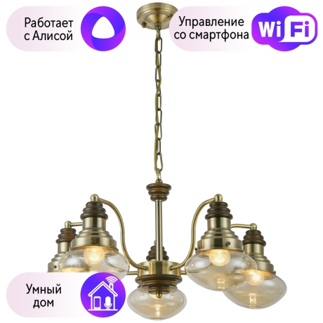 Подвесная люстра Velante с поддержкой Алиса 306-503-05-A 