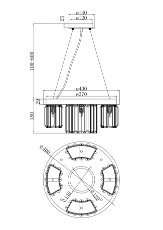 Подвесная люстра Maytoni Colline MOD083PL-04CH 