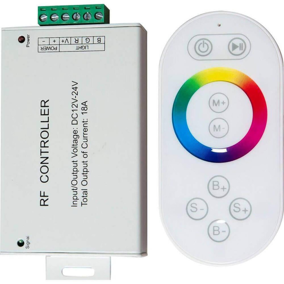 Контроллер для светодиодной ленты с П/У белый, 18А12-24V, LD56 21558 контроллер feron для светодиодной ленты с п у белый 18а12 24v ld56 21558