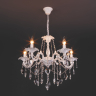 Подвесная люстра Eurosvet Veletta 10108/5 белый/прозрачный хрусталь Strotskis 