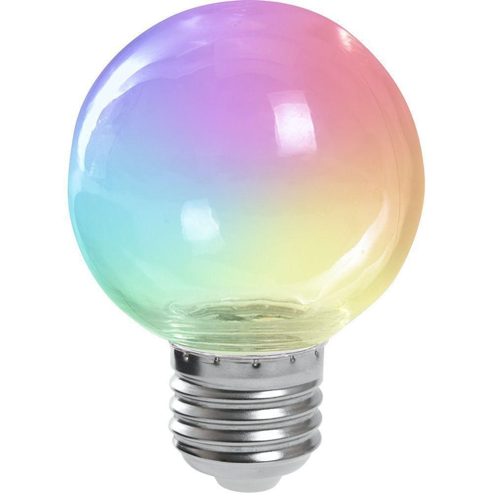 Светодиодная лампа E27, 3W, RGB, G60 для гирлянд белт-лайт CL25, CL50, Feron LB-371 (38133)
