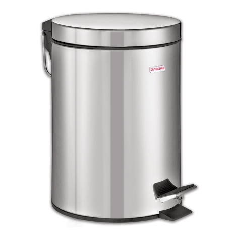 Нарушена упаковка! <209760> Ведро-контейнер для мусора (урна) с педалью LAIMA "Classic", 12 л, зеркальное, нержавеющая сталь, со съемным внутренним ведром, 232261 (232261)