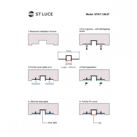 Короб встраиваемый ST-Luce Светодиодные ленты ST017.129.07