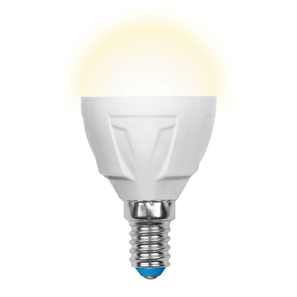 Светодиодная лампа E14 7W 3000K (теплый) Palazzo Uniel LED-G45-7W-WW-E14-FR PLP01WH (UL-00000773) LED-G45-7W/WW/E14/FR PLP01WH картон - фото 1