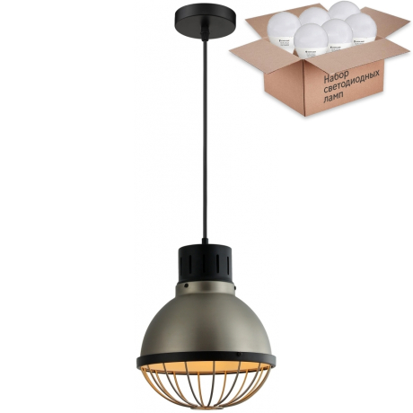 Подвесной светильник с лампочкой Velante 389-206-01+Lamps E27 P45 