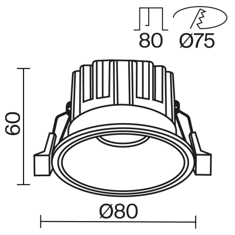 Встраиваемый светильник Maytoni Technical Round DL058-12W3K-B 