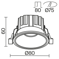 Встраиваемый светильник Maytoni Technical Round DL058-12W3K-B