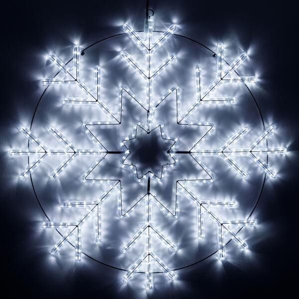Светодиодная фигура Снежинка холодный свет Ardecoled ARD-Snowflake-M8-950x950-540Led White (34254) светодиодная снежинка ø0 8м синяя дюралайт на металлическом каркасе ip54