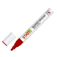 Нарушена упаковка! <795754> Маркер-краска лаковый (paint marker) 2-4 мм, КРАСНЫЙ, НИТРО-ОСНОВА, STAFF PROFIT, для любых поверхностей, 152582