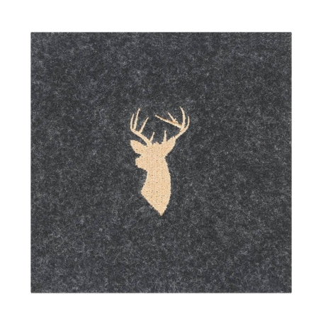 420179 Салфетка для сервировки декоративная (плейсмат) ANDASIBE, L100, B100, H3, полиэстер, серый, золотой Eglo 