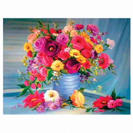 Картина стразами (алмазная мозаика) 40х50 см, ОСТРОВ СОКРОВИЩ "Цветы", без подрамника, 662415 (662415)