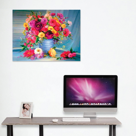 Картина стразами (алмазная мозаика) 40х50 см, ОСТРОВ СОКРОВИЩ "Цветы", без подрамника, 662415 (662415)