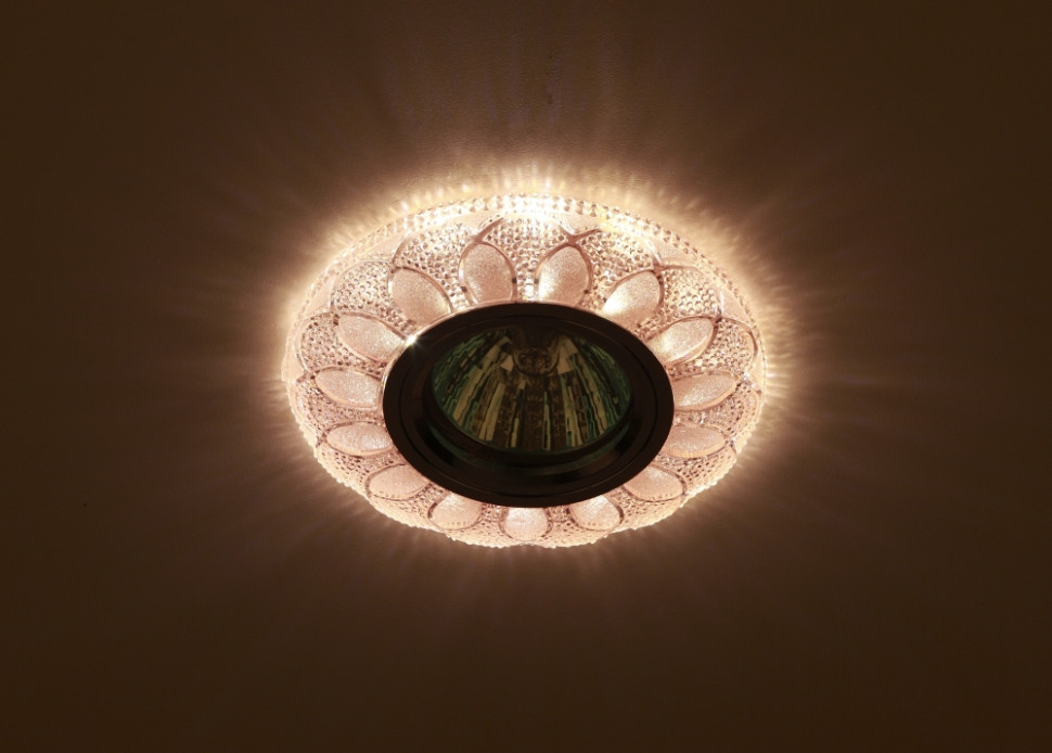 Встраиваемый светильник cо LED подсветкой Эра DK LD5 PK/WH (Б0028089), цвет хром - фото 3