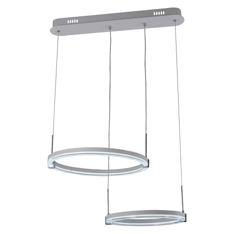 Подвесная диммируемая люстра с пультом ДУ Profit Light 6097/2A WHT+CHR 76W 