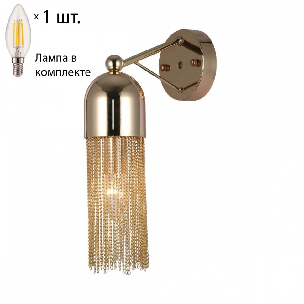 Бра с лампочкой Favourite Zaria 2739-1W+Lamps E14 Свеча потолочная люстра favourite zaria 2739 8p