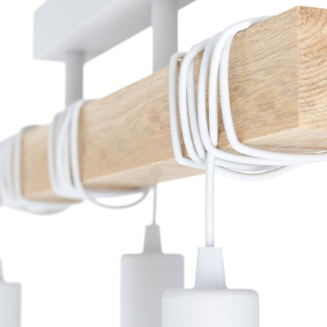 44082 Потолочный светильник TOWNSHEND, 3х60W(E27), L550, B105, H265, сталь, белый/дерево, коричневы Eglo 