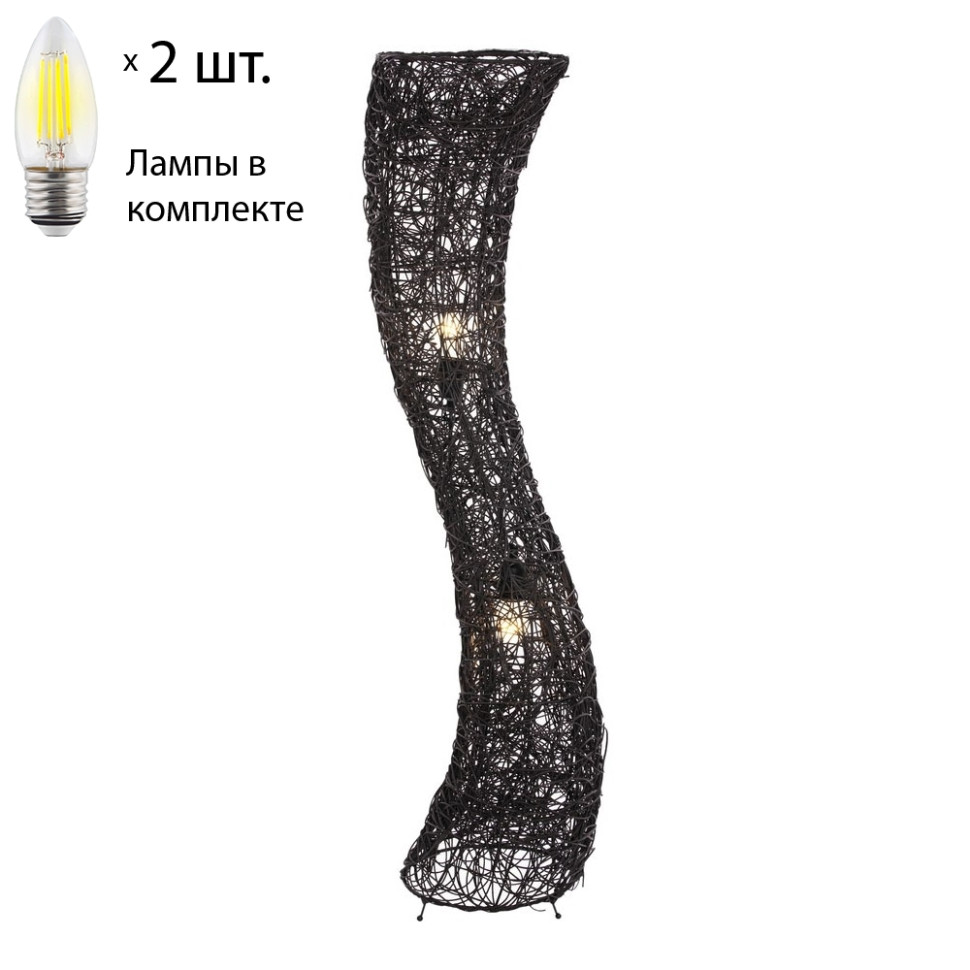 Торшер с лампочками Velante 582-725-02+Lamps, цвет темно-коричневый