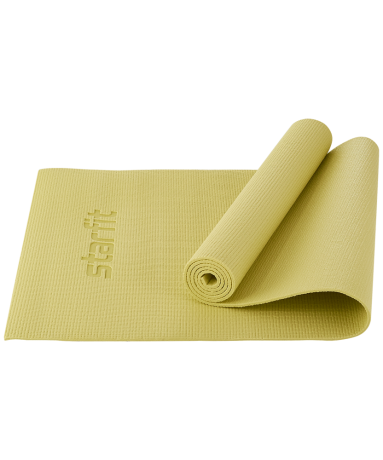 Коврик для йоги и фитнеса FM-101, PVC, 173x61x0,6 см, желтый пастель 4680459118158