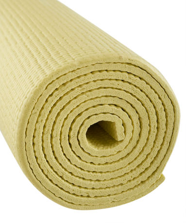 Коврик для йоги и фитнеса FM-101, PVC, 173x61x0,6 см, желтый пастель 4680459118158