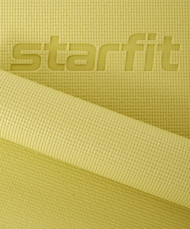 Коврик для йоги и фитнеса FM-101, PVC, 173x61x0,6 см, желтый пастель 4680459118158