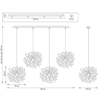 Люстра подвесная с Led лампочками в комплекте Lightstar L4PL721134+Lamps