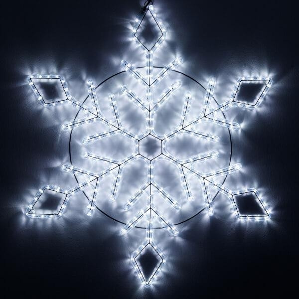 Светодиодная фигура Снежинка холодный свет Ardecoled ARD-Snowflake-M9-900x900-360Led White (34256) светодиодная снежинка ø0 8м синяя дюралайт на металлическом каркасе ip54