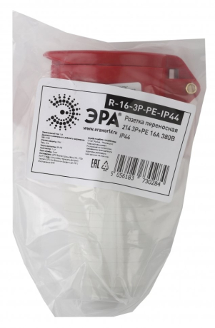 Розетка переносная 214 3Р+РЕ 16А 380В IP44 Эра 168093