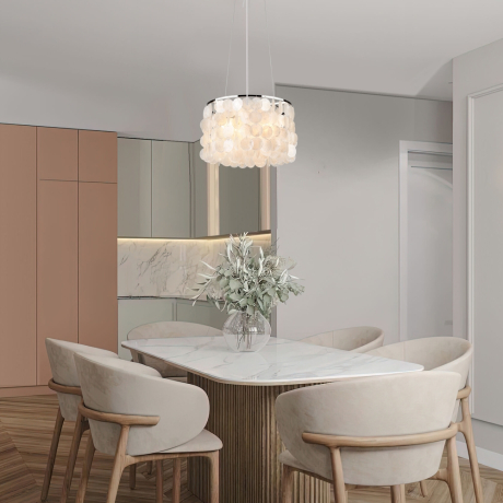 Подвесная люстра Eurosvet Sandra 60005/3 хром/перламутр 