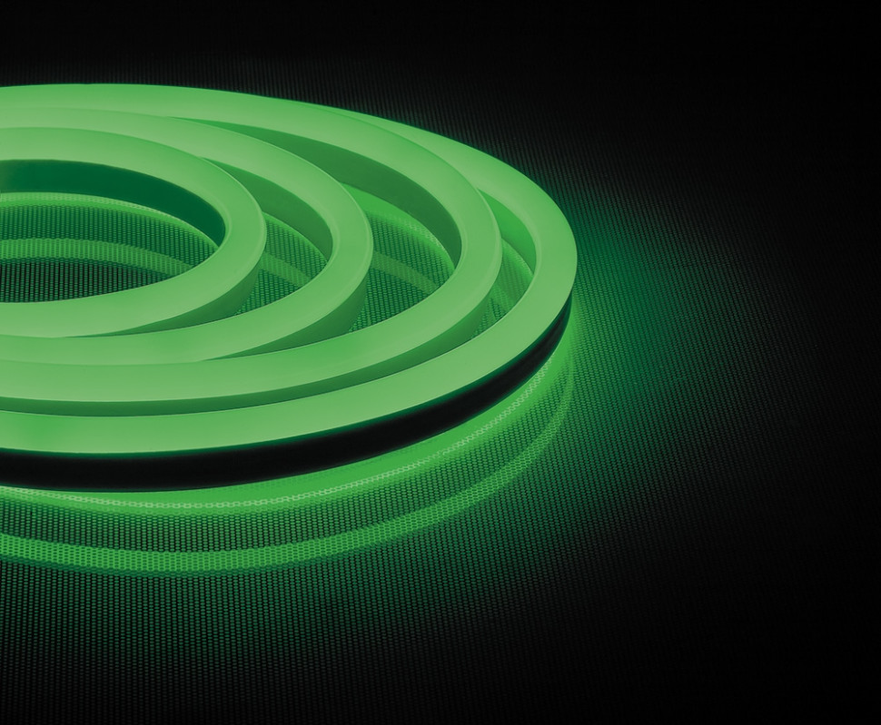 50м. Комплект неоновой ленты зеленого цвета 2835, 9,6W/m, 220V, 120LED/m, IP67 Feron LS720 (29564) соединитель для светодиодной ленты для 230v ls720 2835 feron