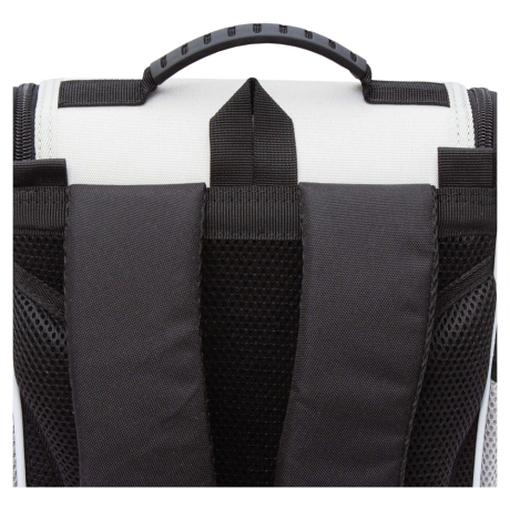 Нарушена упаковка!  <796720> Ранец GRIZZLY анатомическая спинка, с мешком для обуви, для девочек, "BLACKY", серый, 33х25х13 см, RAm-584-1/2 (274133)