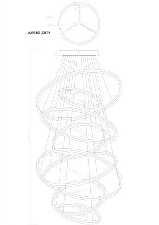 Подвесная люстра Arte Lamp ARKANE A2974SP-225PB 