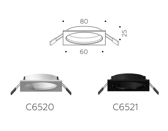 Корпус светильника встраиваемый для насадок D60mm Ambrella light Diy Spot C6521
