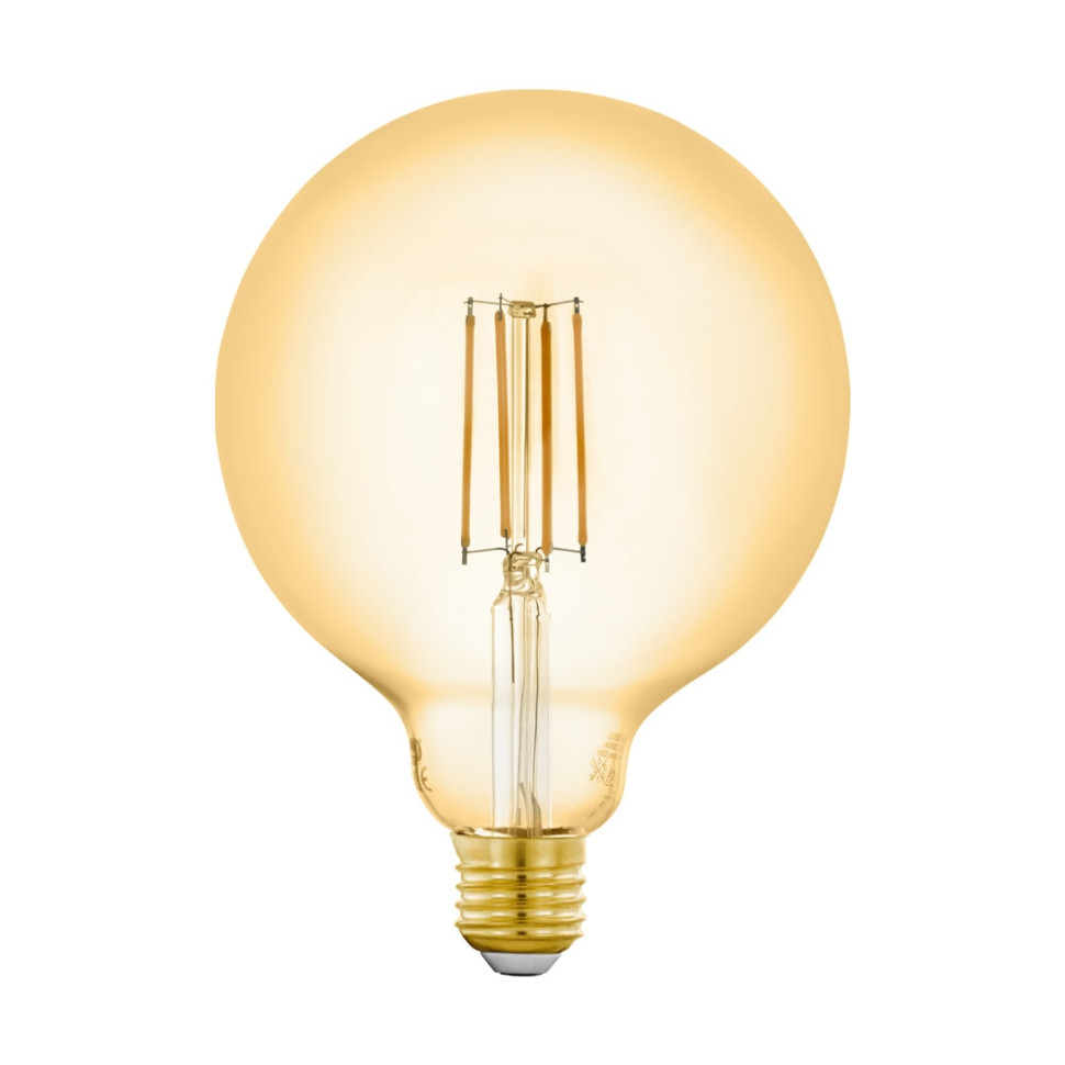 Светодиодная филаментная лампа E27 6W 2200K (теплый) G125 Connect Eglo Lm_led_e27 (12573), цвет хром