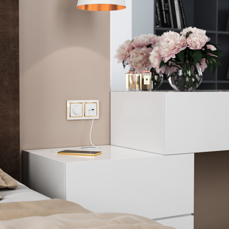 Рамка на 2 поста (белый/золото) Werkel 32975