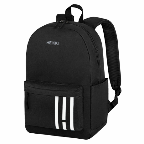 Нарушена упаковка!  <796653> Рюкзак HEIKKI ENERGETIC (ХЕЙКИ) универсальный, эргономичный, "Strips", черный, 43х30х16 см, 273860