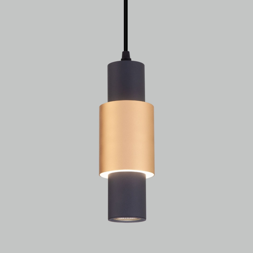 Подвесной светодиодный светильник Bento Eurosvet 50204/1 LED черный/матовое золото (a051714) 50204/1 LED черный/матовое золото - фото 1