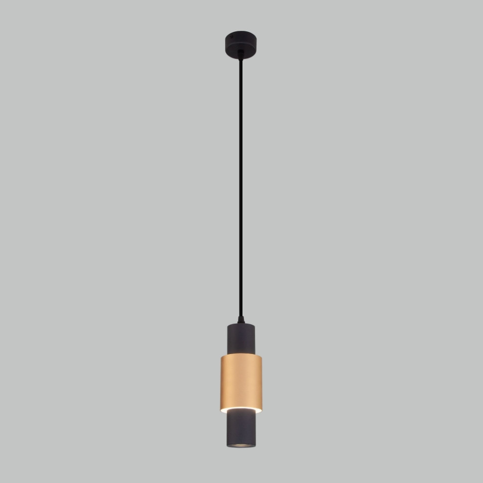 Подвесной светодиодный светильник Bento Eurosvet 50204/1 LED черный/матовое золото (a051714) 50204/1 LED черный/матовое золото - фото 2
