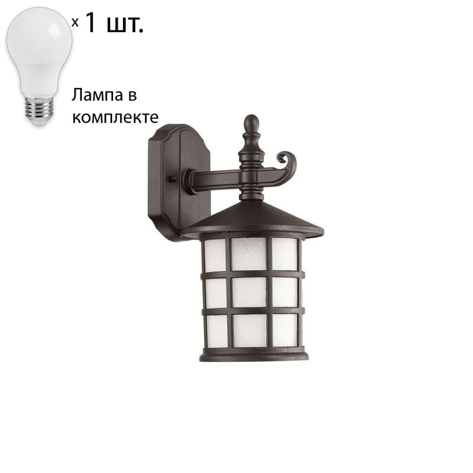 Уличный светильник с лампочкой Odeon Light House 4042/1W+Lamps А60 стул breeze bluvel 03 light grey велюр чёрный каркас